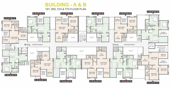  sapphire A And B Odd Floor Cluster Plan
