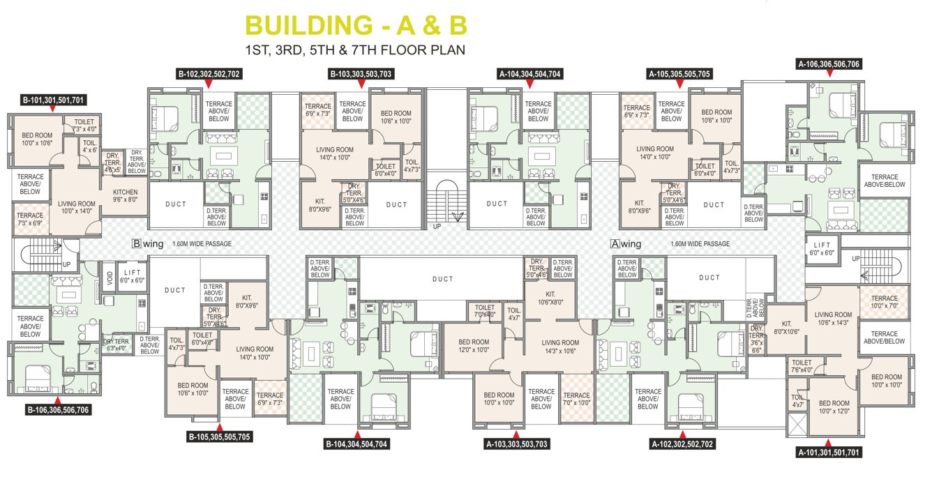  sapphire A And B Odd Floor Cluster Plan