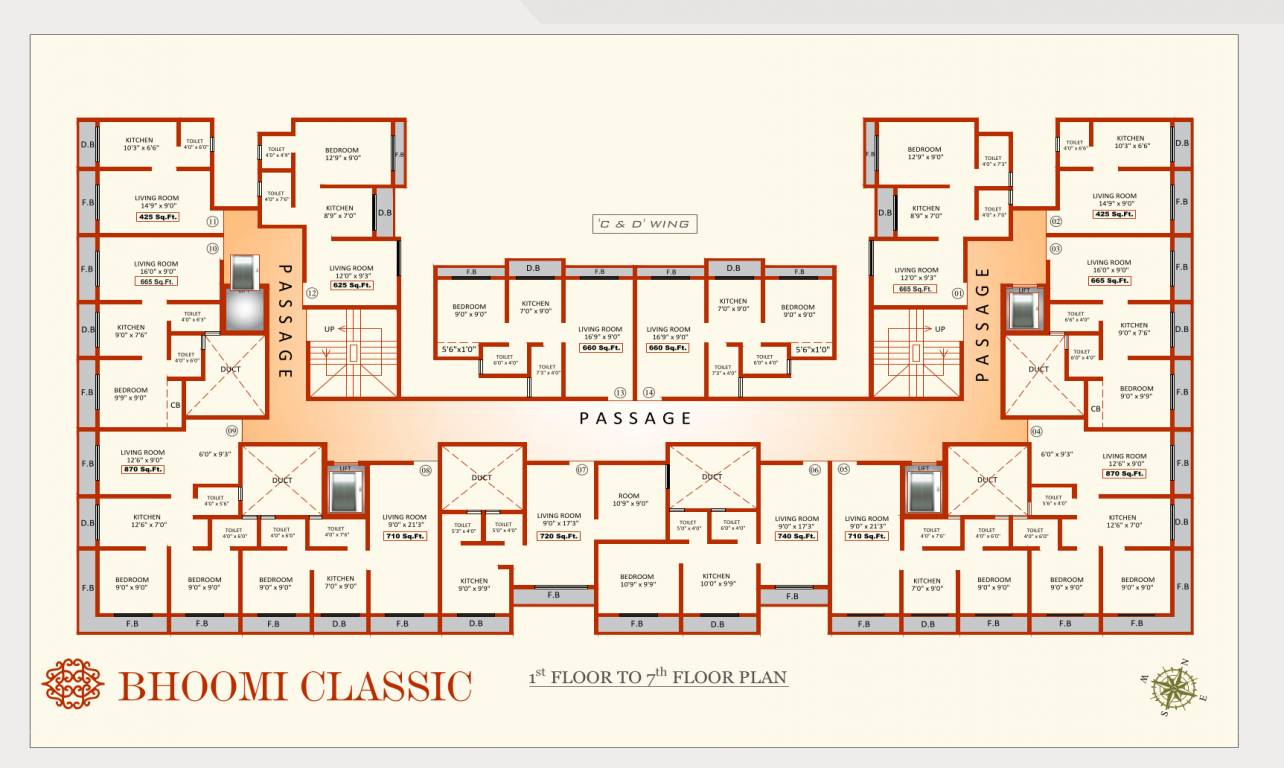  bhoomi classic building no 2 B WING Cluster Plan