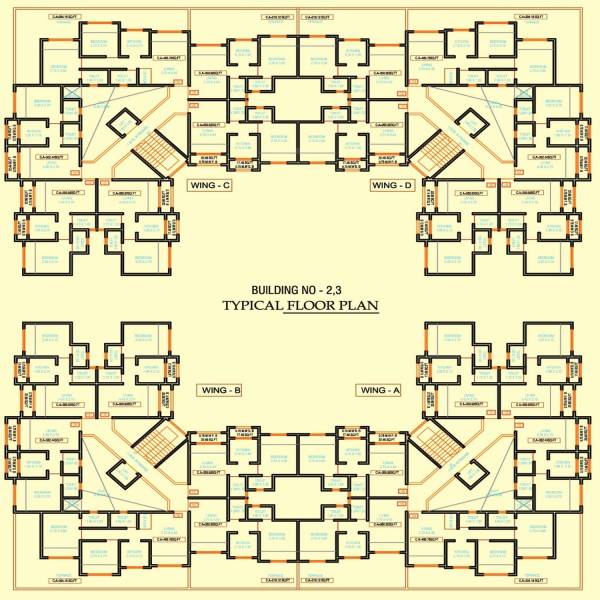  nagri BUILDING NO 2 WING A AND B Cluster Plan