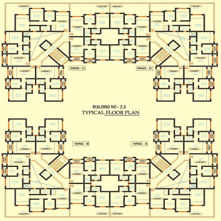  nagri BUILDING NO 2 WING A AND B Cluster Plan