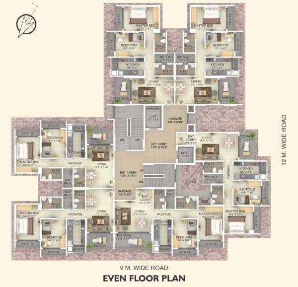  residency ANORA RESIDENCY BUILDING 1 Cluster Plan
