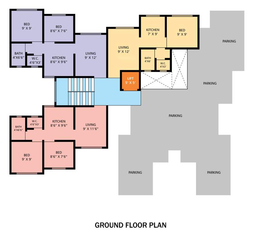  moreshwar apartments Moreshwar Apartments Cluster Plan for ground Floor