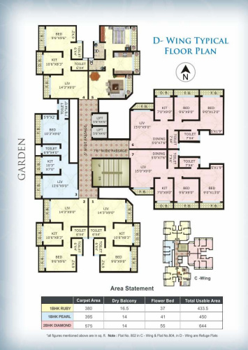  homes Unique Homes Wing A And B Cluster Plan