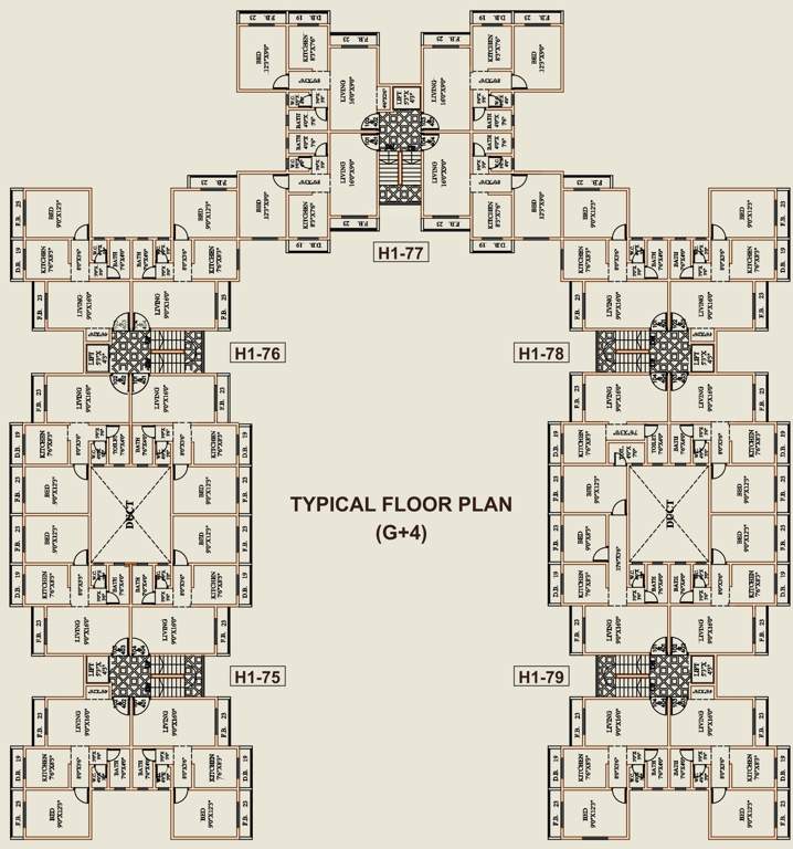  enclave Typical Floor Cluster Plan