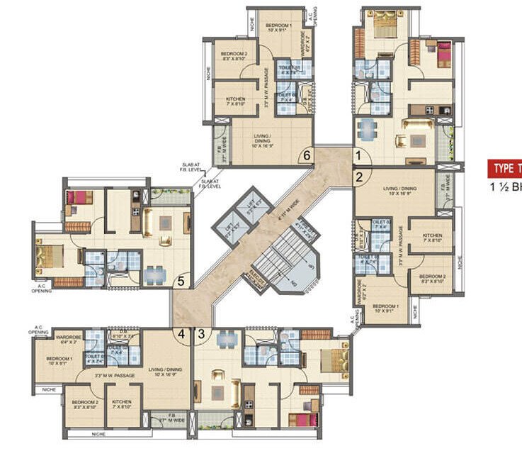 avenue d phase iii Building No 20 Typical Cluster Plan