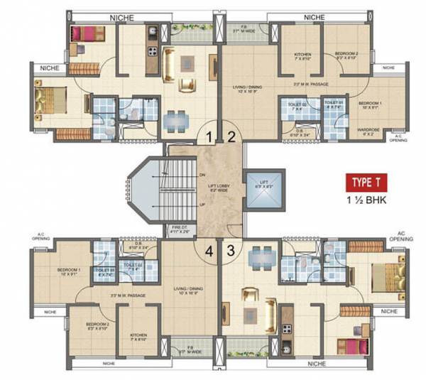  avenue-d-phase-iii Building No 20 Typical Cluster Plan