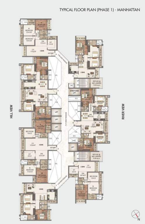  sai world city phase 1 Manhattan   Building No 2 Typical  Cluster Plan