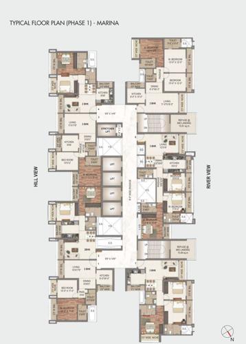  sai-world-city-phase-1 Marina - Wing A Of Building No 1 Typical Cluster Plan