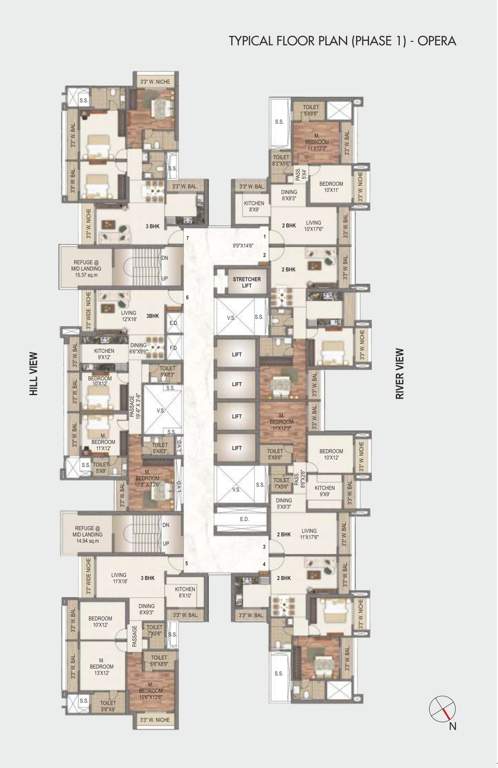  sai world city phase 1 Opera  Wing B Of Building No 1 Typical Cluster Plan