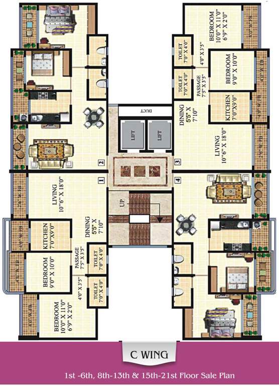 Images for Cluster Plan of Neminath Heights Wing B C D