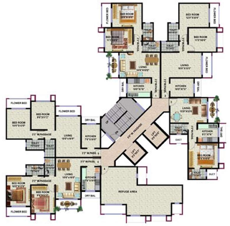 Images for Cluster Plan of HDIL Galaxy Apartments CDF Wings