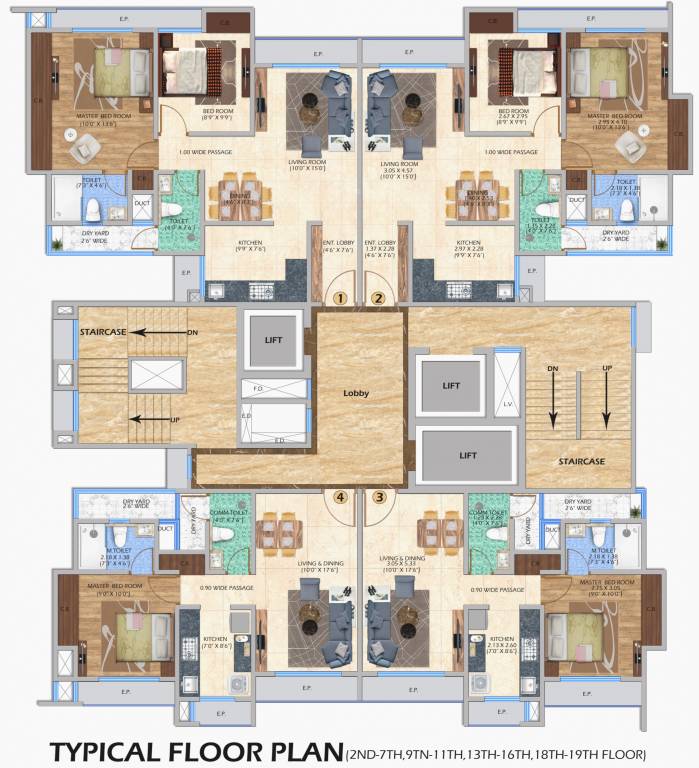  blue Fortune Blue Cluster Plan