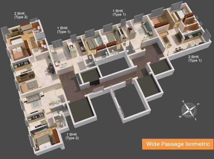  dadamaharaj heights Dadamaharaj Heights   A Wing Cluster Plan for 3D Isometric Floor Plan