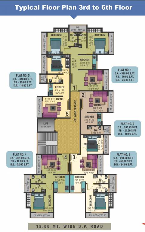  avenue Delta Avenue Cluster Plan from 3rd to 6th Floor