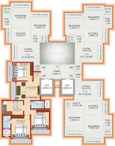  chetna-kunj-chs Typical 2nd Floor Plan Of Chetna Kunj 