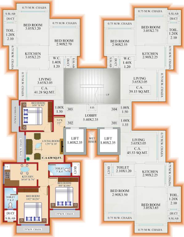  chetna kunj chs Typical 3rd Floor Plan Of Chetna Kunj 