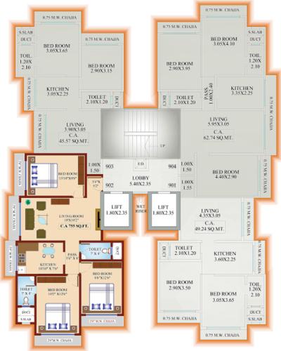  chetna-kunj-chs Typical 7th  Floor Plan Of Chetna Kunj 