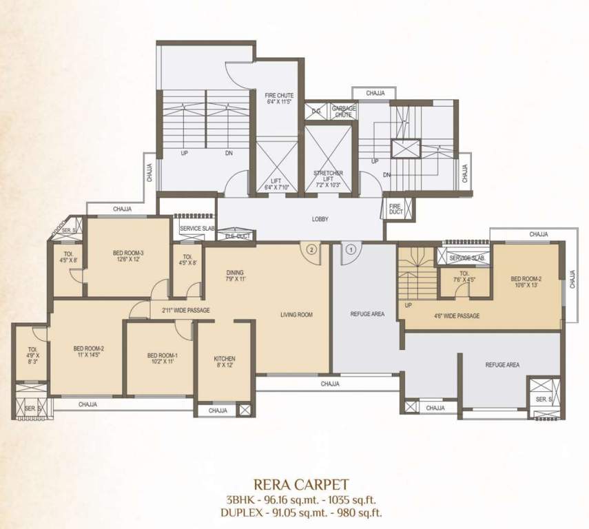  jeevan heights Jeevan Heights Cluster Plan for 1st Floor