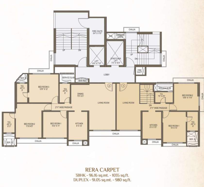  jeevan heights Jeevan Heights Cluster Plan for 2nd Floor