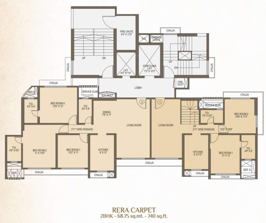  jeevan heights Jeevan Heights Cluster Plan for 7th Floor