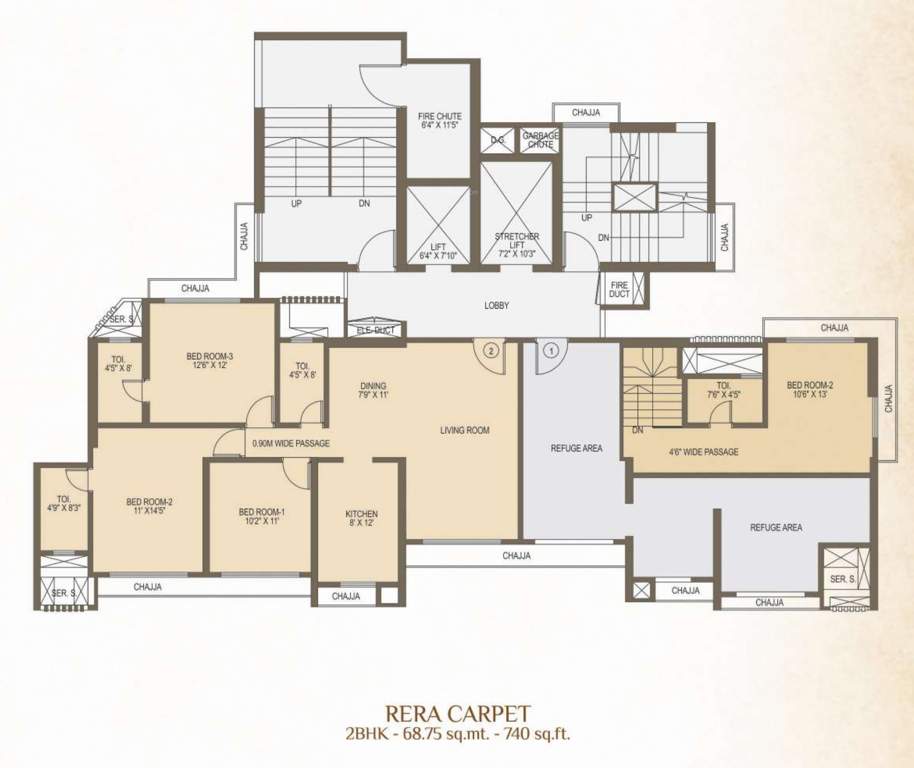  jeevan heights Jeevan Heights Cluster Plan for 8th Floor