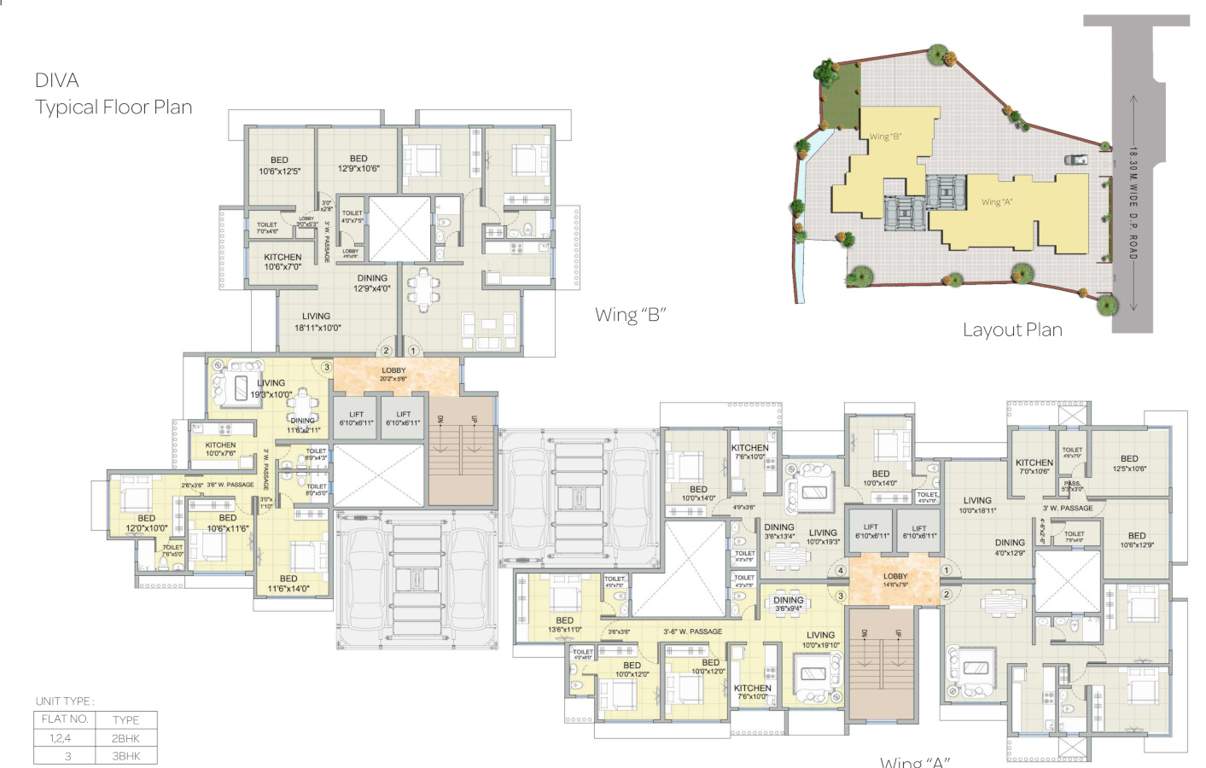  diva phase iii 21st to 23rd floor Romell Diva Phase III 21st To 23rd Floor Cluster Plan