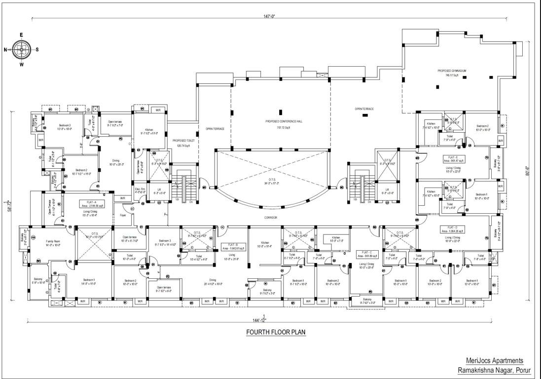  apartments  Typical Cluster Plan