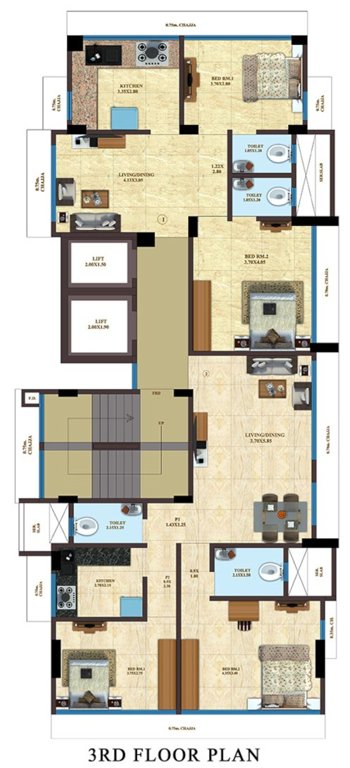  ghatkopar park view chsl Ghatkopar Park View Cluster Plan for 3rd Floor