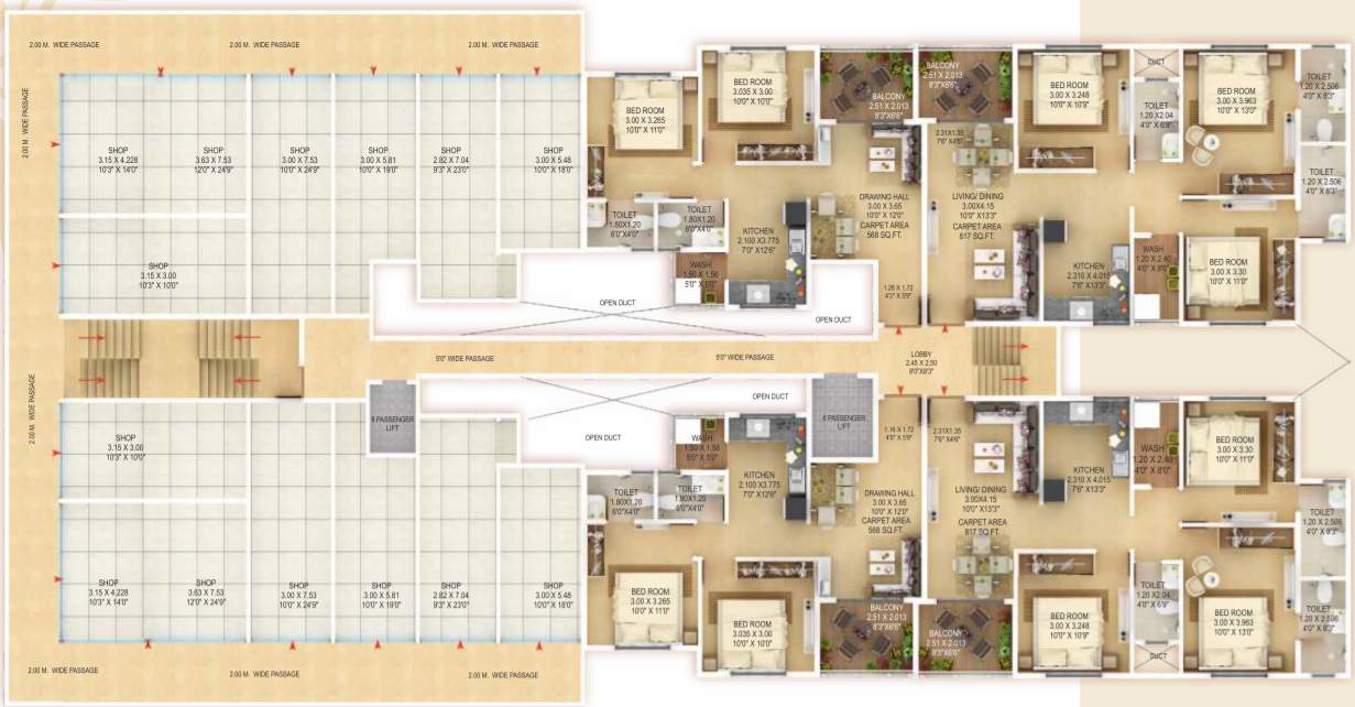  homes Wing A and Wing B Cluster Plan