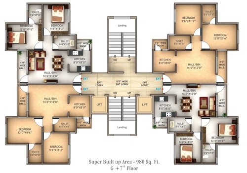  city-apartments-2 Stella 3 Tower 3 and 4 Cluster Plan
