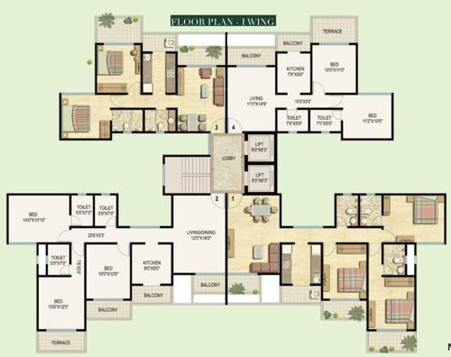 Images for Cluster Plan of Ekta Greenville Phase 1 Wing I And J