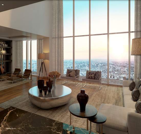  trump towers delhi ncr Living Area