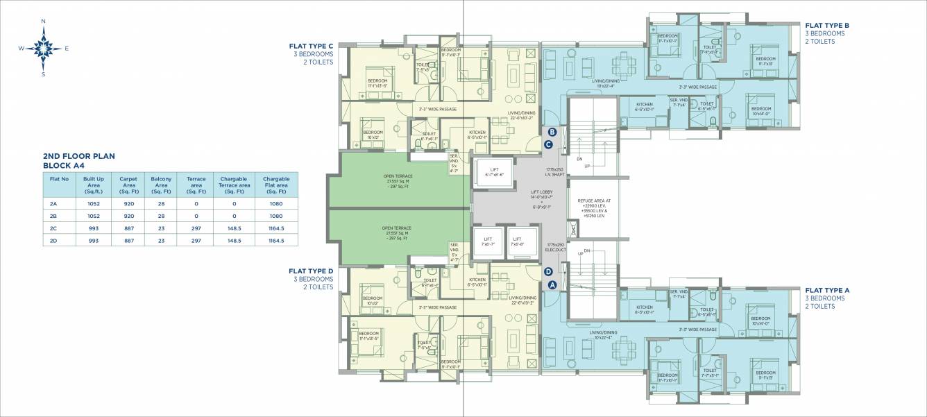 morya phase i Tower A4 Cluster Plan for 2nd Floor