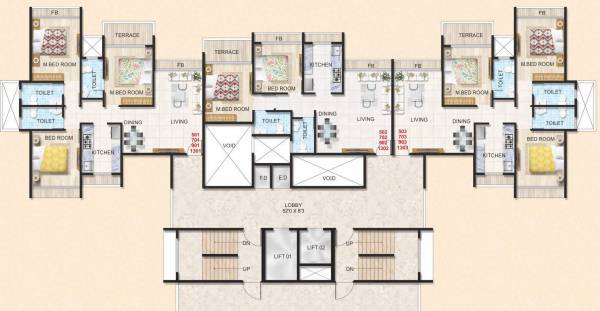  balaji-shrushti 5th 7th 9th 13th Floor Balaji Shrushti Cluster Plan