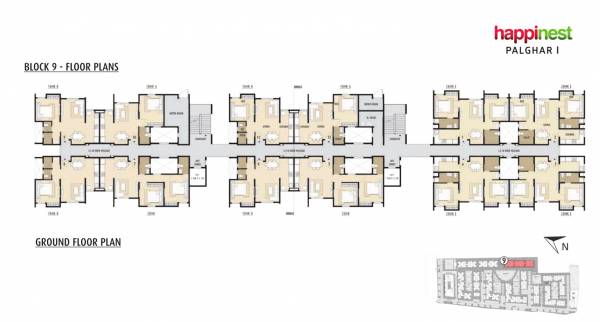  happinest-palghar-1 Block 9 Cluster Plan for Ground Floor