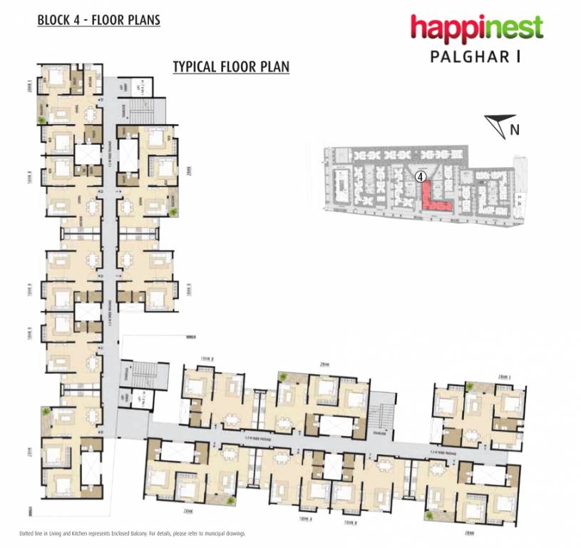  happinest palghar 1 Block No 4 Typical Cluster Plan