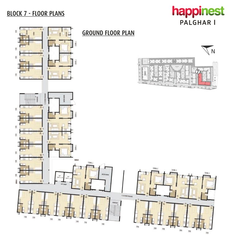  happinest palghar 1 Block No 7 Cluster Plan for Ground Floor