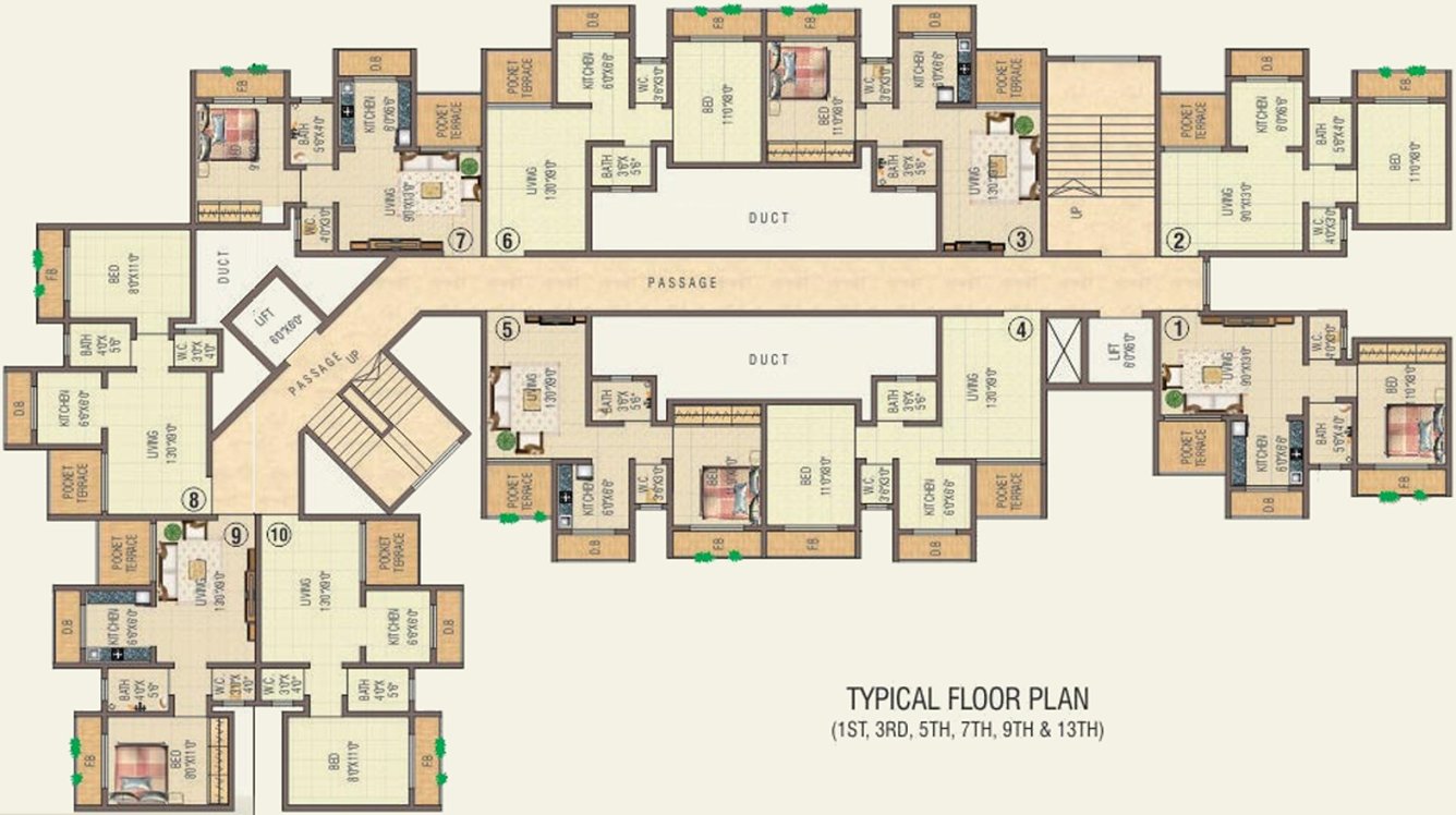 Images for Cluster Plan of KM Narmada Mohan Apartment