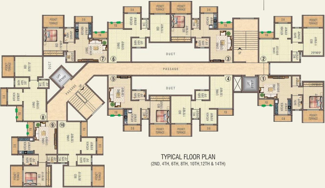 Images for Cluster Plan of KM Narmada Mohan Apartment