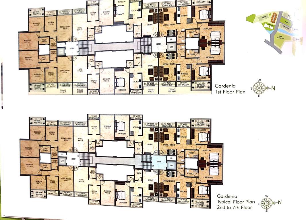  gagangiri vihar complex Gardenia Cluster Plan from 1st to 7th Floor