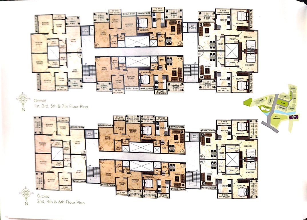  gagangiri vihar complex Orchid Cluster Plan from 1st to 7th Floor