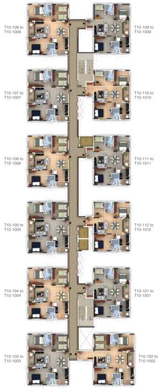  manhattan pods and condos Cluster Plan from 1st to 10th Floor