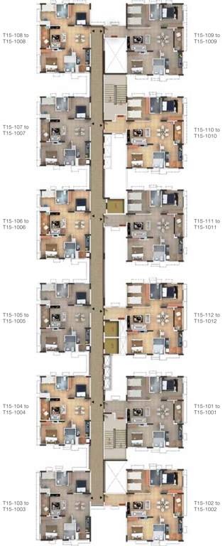  manhattan pods and condos Cluster Plan from 1st to 10th Floor