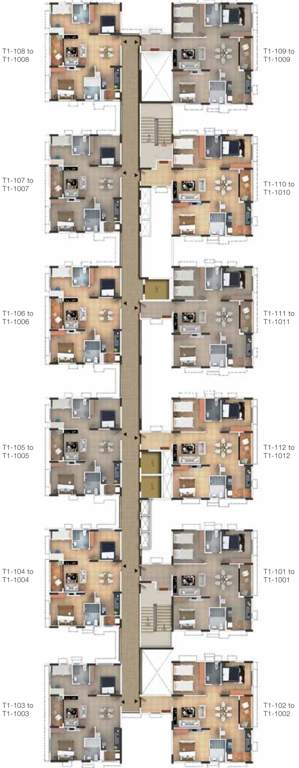  manhattan pods and condos Cluster Plan from 1st to 10th Floor