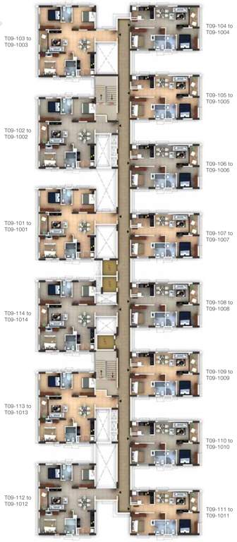 manhattan pods and condos Cluster Plan from 1st to 10th Floor