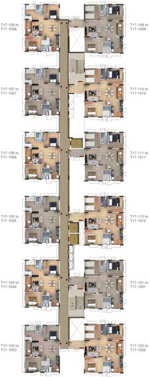  manhattan pods and condos Cluster Plan from 1st to 10th Floor