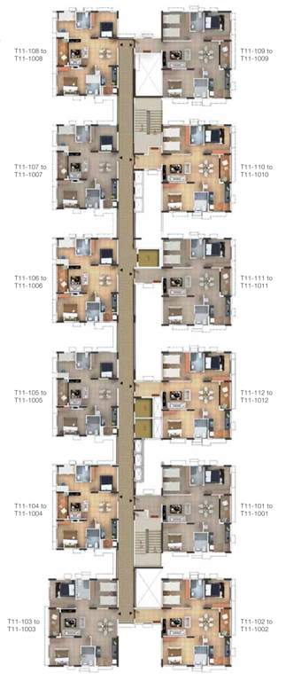  manhattan pods and condos Cluster Plan from 1st to 10th Floor