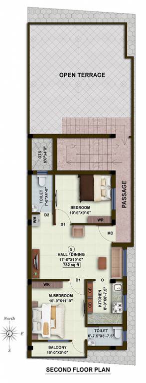  sai brindhavan apartments Second Floor Plan