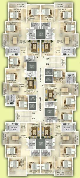 Cluster Plan from ground to 9th Floor global-village Cluster Plan from ground to 9th Floor